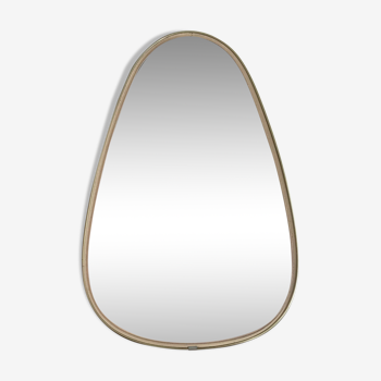 Free-form golden mirror 50s - 60s - 47x32cm