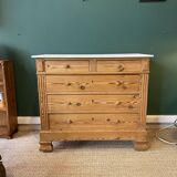 Antique chest of drawers in pitch pine, circa 1900