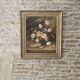 Oil on Canvas Table Old Bouquet with Glasses Case Signed Andrée Be