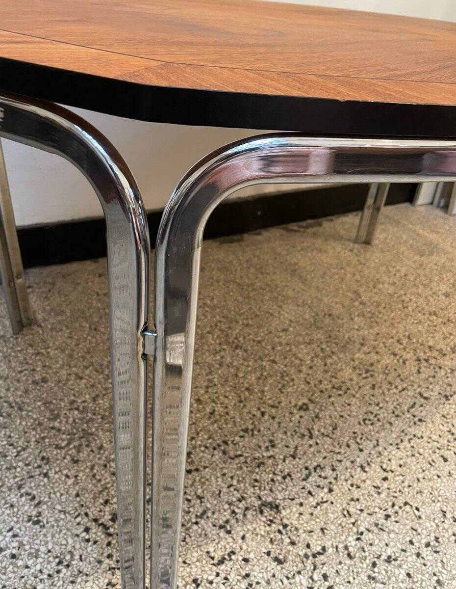 Mid-century dining table with chrome frame by Odenwald, 1960s