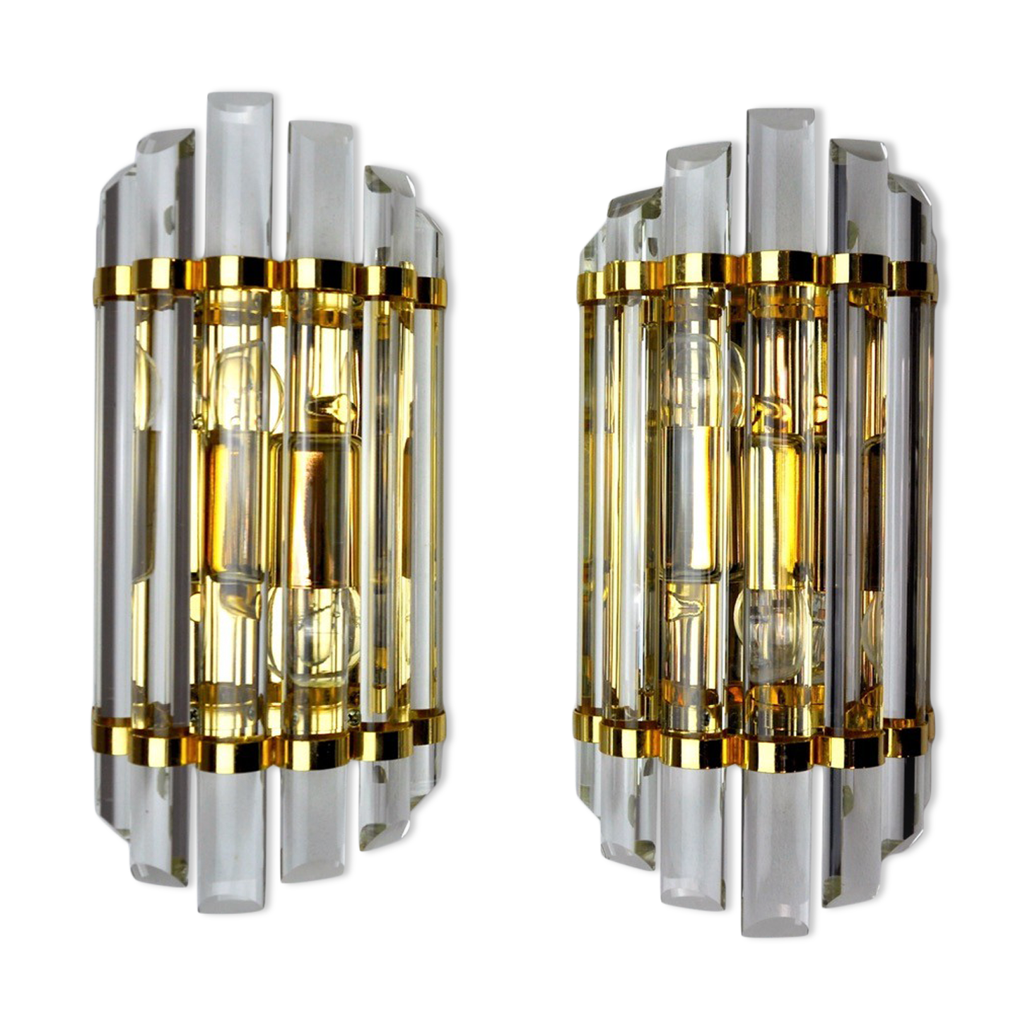 Pair of Venini wall lamps, Murano glass, Italy, 1970