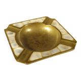 Brass and mother-of-pearl ashtray from the 70s