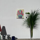 Still life bouquet of flowers painting on canvas signed Morent