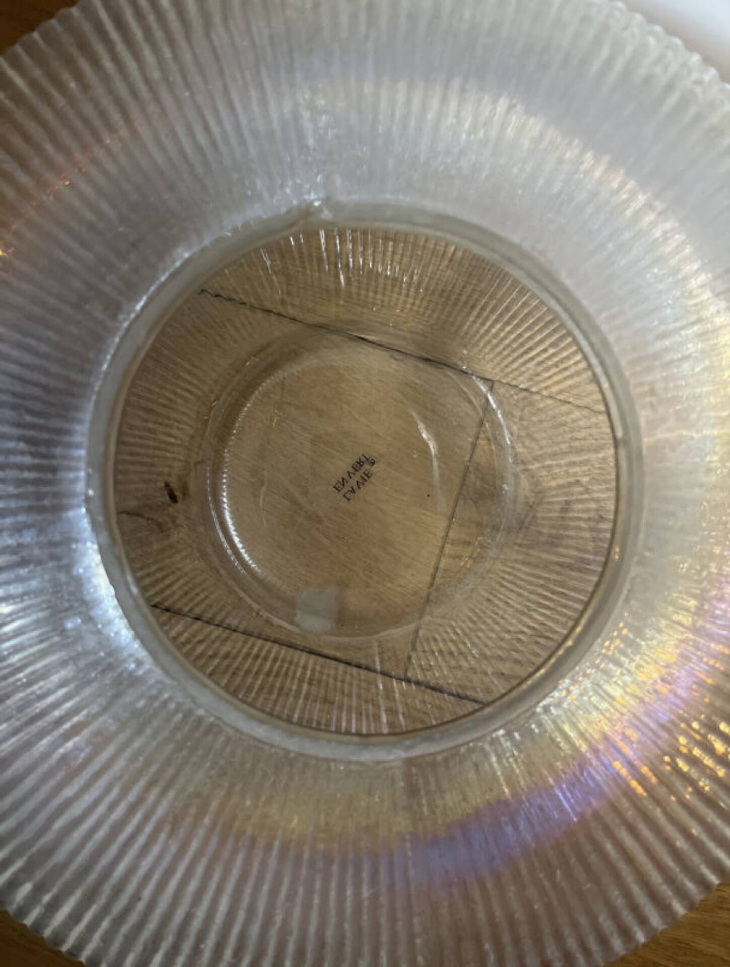 Holophane glass and brass photophore