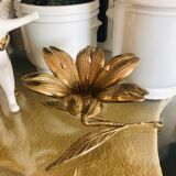 Golden brass flower ashtray