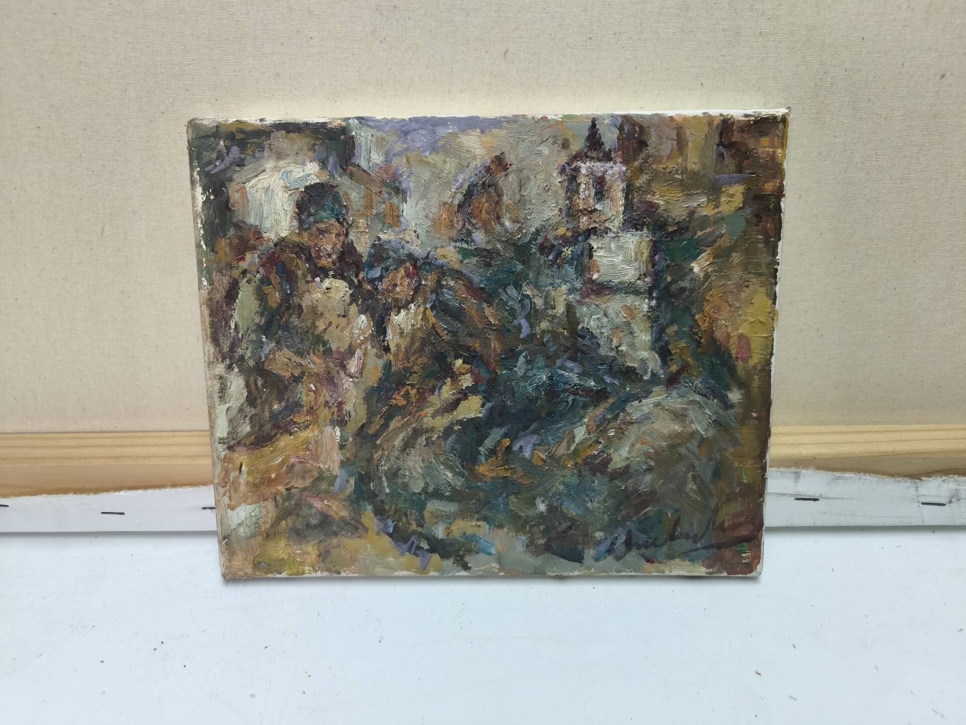 Village Bell Tower – Impressionist Oil Painting