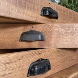 Console service in solid oak, circa 1900.