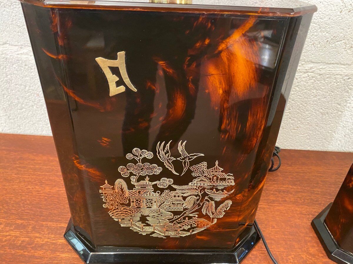 Pair of table lamps Éric Maville, Circa 70