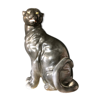 Black panther in glazed ceramic