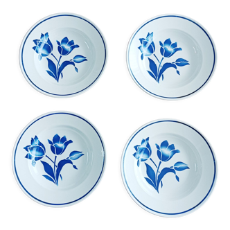 Lot de 4 assiettes creuses Badonviller, Brétigny