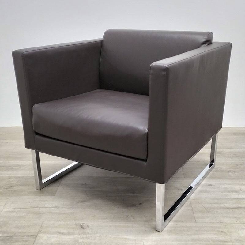 Tacchini brand brown leather armchair