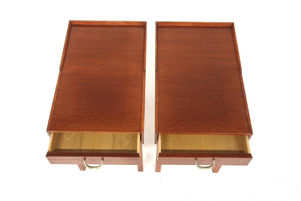 Set of 2 mahogany bedside tables, Sweden, 1960