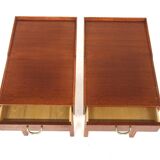 Set of 2 mahogany bedside tables, Sweden, 1960