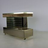 Seventies design bar cabinet by Harvey Guzzini for Stilglass Donati