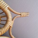Porte revues en rotin vintage 70's