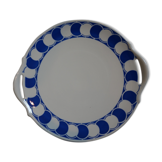 Digoin round blue pattern dish