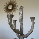 Brutalist candlestick sculpture massive aluminum tree 70s