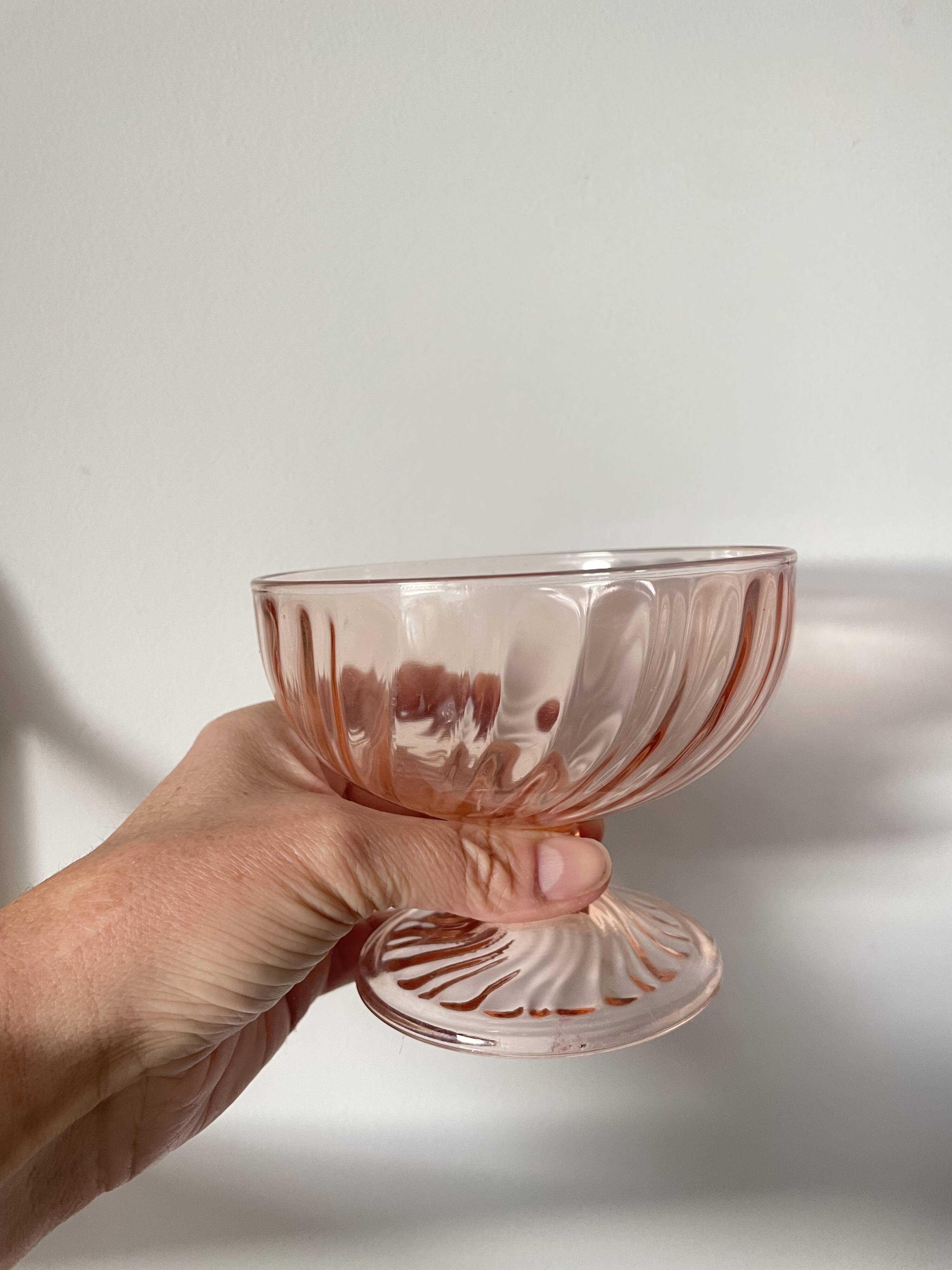 4 Rosaline Luminarc France ice cream cups