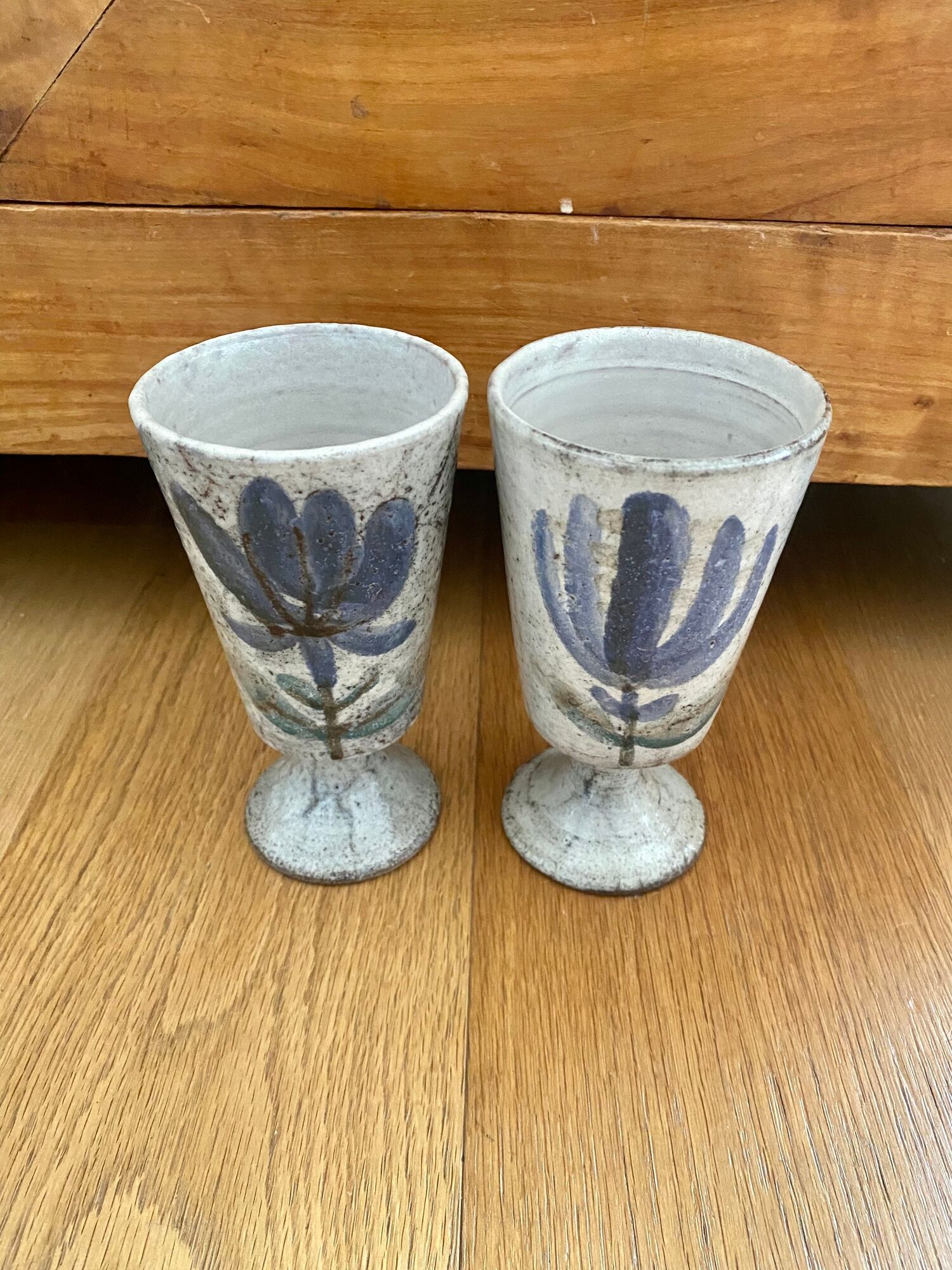 2 mazagrans ou vases céramique Gustave Reynaud Vallauris