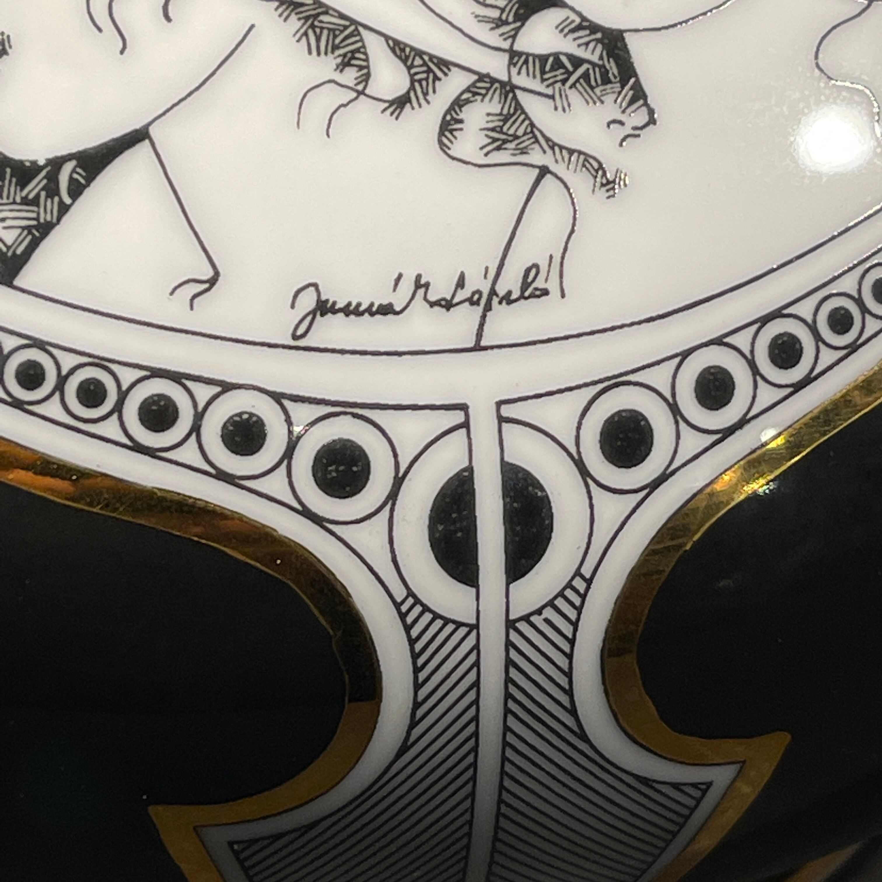 Vase by endre szasz for hollohaza hungary, golden porcelain, 1970s