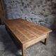 Table basse ancienne en chêne français – Table XXL de ferme du XIXe siècle