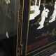 Small furniture in black Chinese lacquer with carved soapstone, mother-of-Pearl inlay.