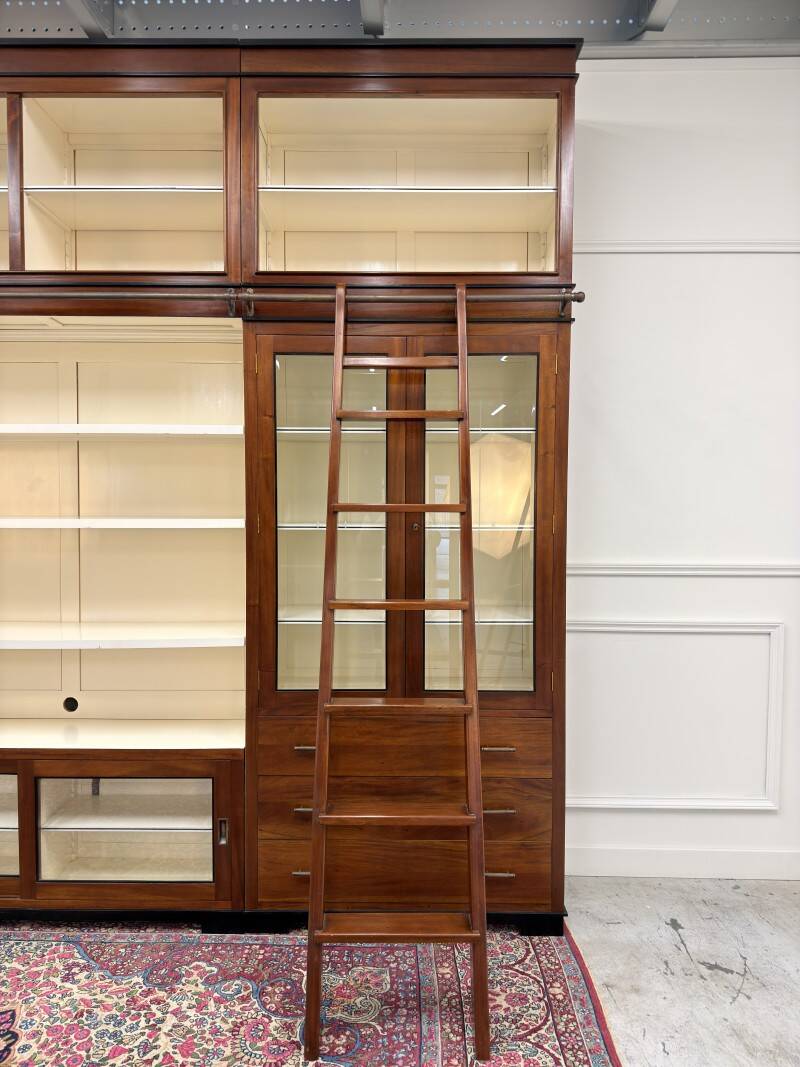 Large Classic English Art Deco Bookcase Library Cabinet