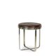 Tabouret rond de style Industriel, en métal et cuir. Années 1970
