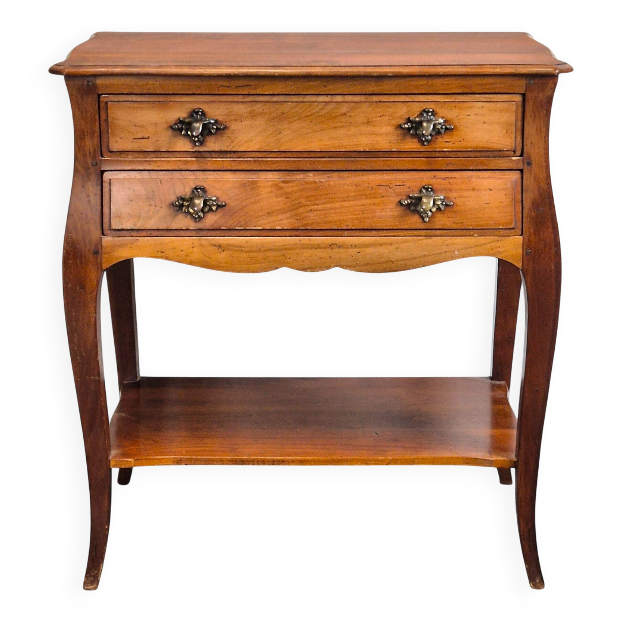 Neo-rustic bedside table in cherry wood