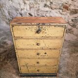 Antique French pine drawer cabinet – Narrow storage unit – Workshop/apothecary style – circa 1900
