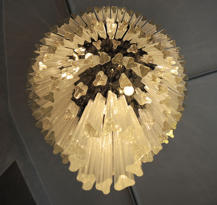 Lamp art deco style metal & crystal