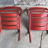 Pair of tolix T1 chairs in red metal by Xavier Pauchard - vintage 1960