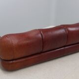 Vintage leather 3 seater sofa Mobil Girgi, 1970s