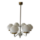 6 suspended glass lamps in white brass by Hans-Agne Jakobsson, 1960s, Sweden
