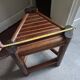 Tabouret en rotin brûlé années 60