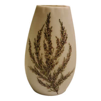 Wirths opaline vase with floral decor