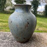 Large stoneware vase signed Alain Blanchard vintage