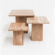 Set of mid century brown marble nesting tables