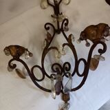 Pair of old sconces with candle holders and tassels