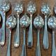 Set of 12 small silver-plated spoons in their box.