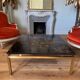 Important Coffee Table with a Lacquered Wood Panel from the 19th Century