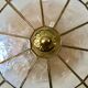 Ceiling lamp in mother-of-pearl and brass two fires 50s