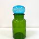 Bocal vase vintage en verre vert et bleu