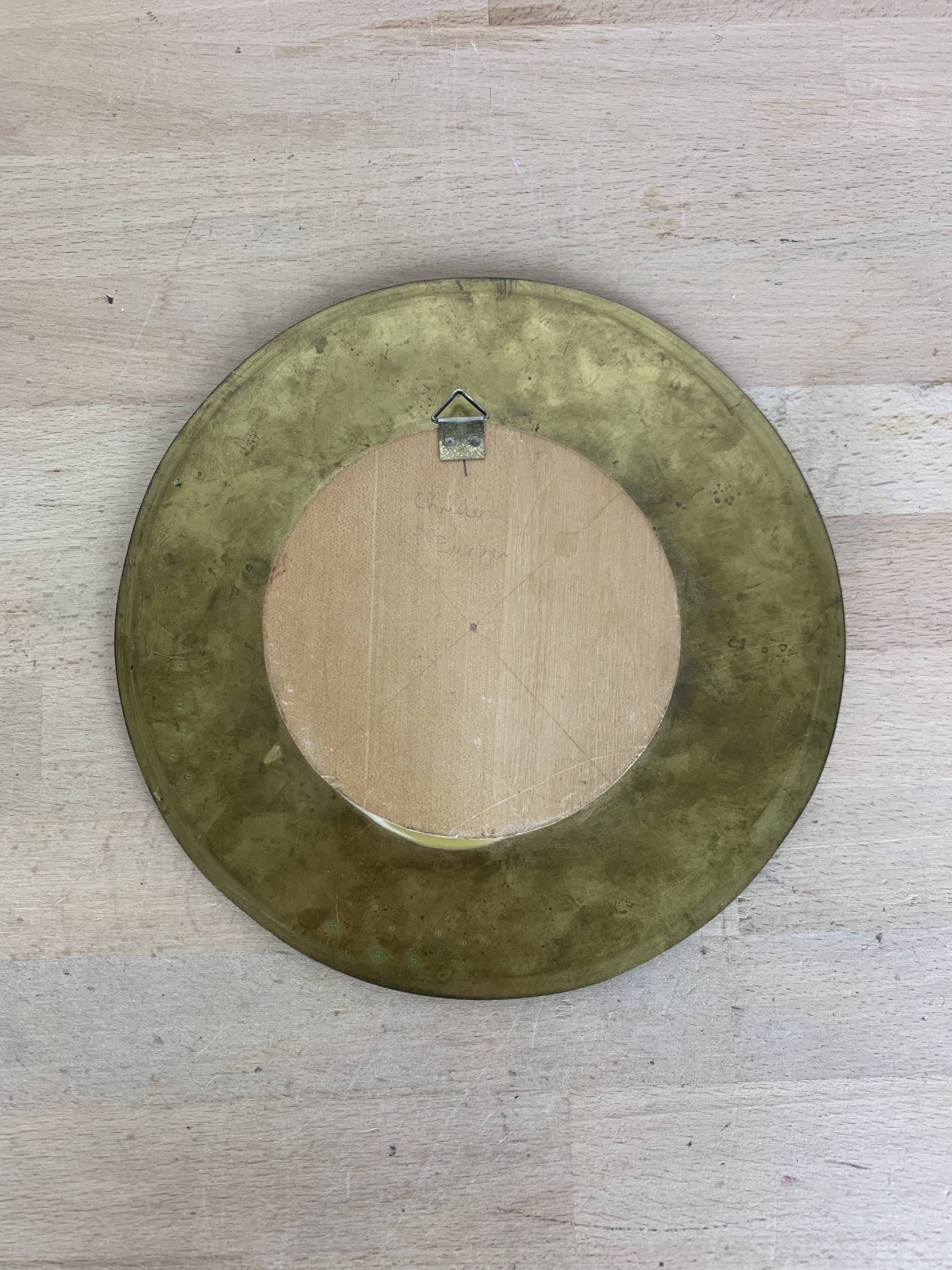 Miroir rond laiton doré vintage