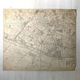 Old cardboard map of Paris - 14th Arrondissement