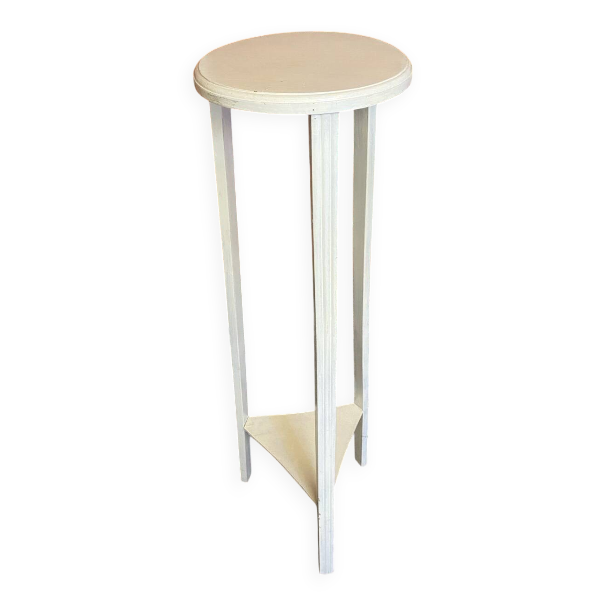 Antique tripod stand art deco vintage white wood