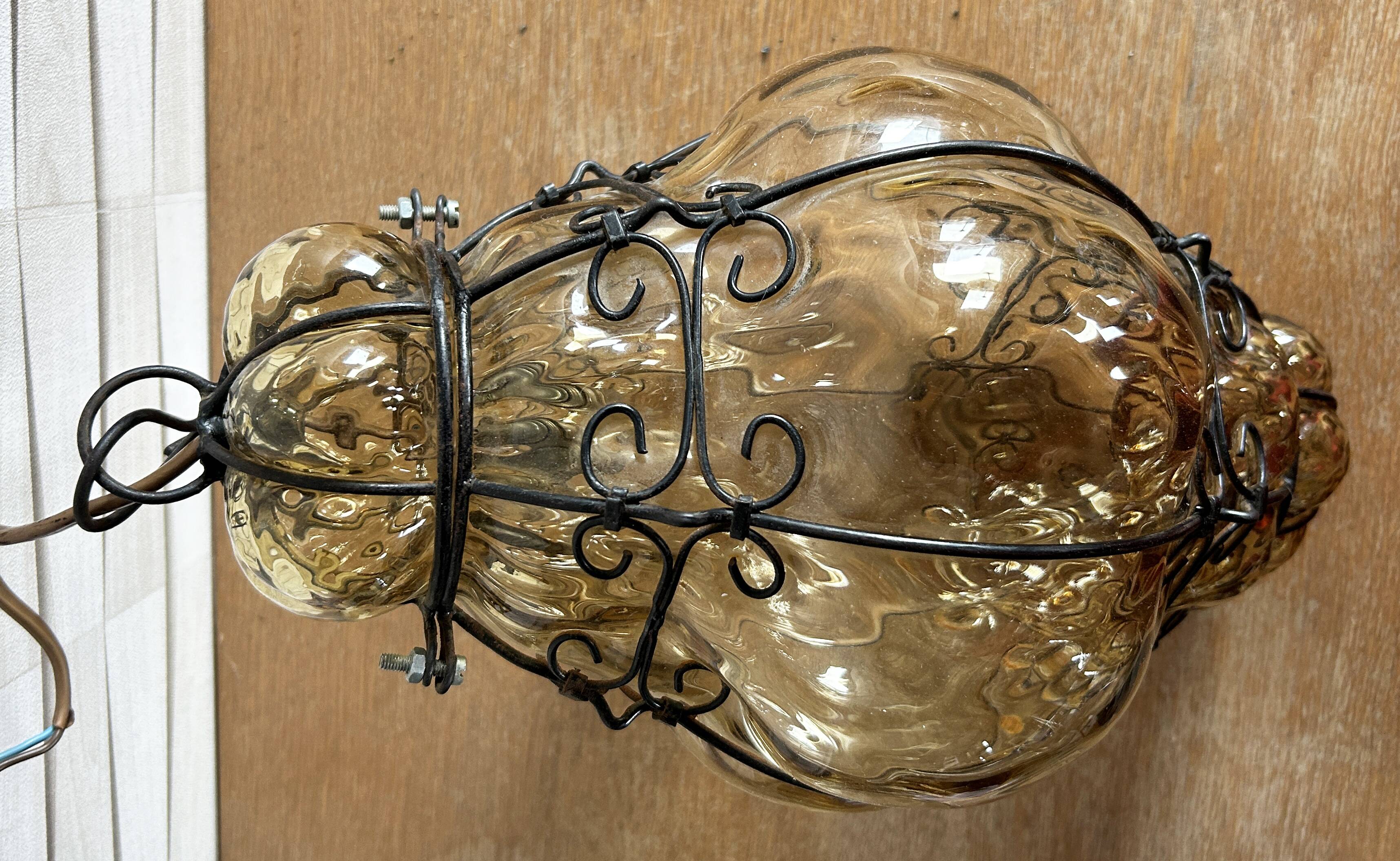 Hallway cage lantern, Murano blown glass, Venice, vintage, 1960s
