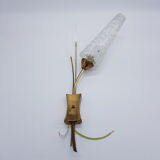 Wall light 50s 60s golden brass and glass shape cob