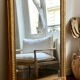 Old mirror louis philippe gilded rare gold leaf carved fireplace  109x152cm