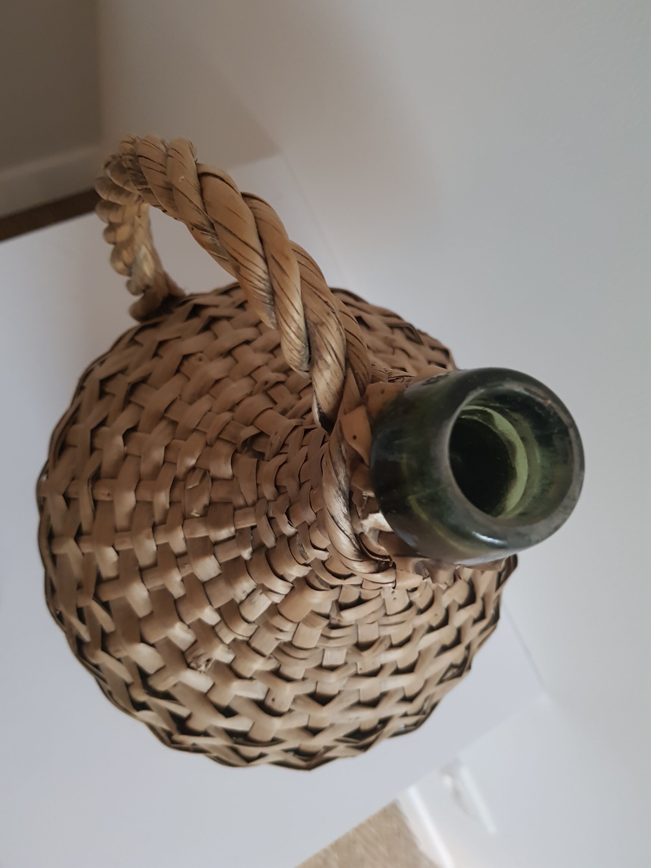 Demijohn with basket wicker h38cm